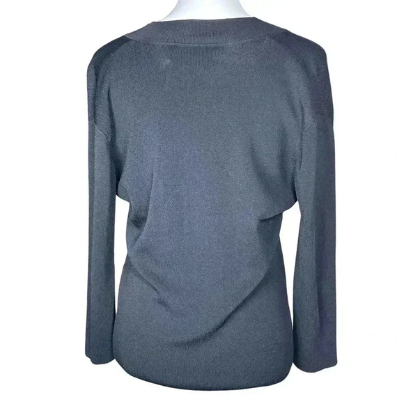 Y2K Vintage Black Deep V Neck Top with Grommets. Large. Soft Goth. Punk. Grunge. - Picture 4 of 7